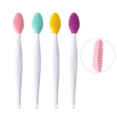 China For commercial & Home Use Double Sided Silicone Exfoliating Soft Lip Brush Applicator Wand Tool For Plumper Smoother Fuller Lip Look for sale