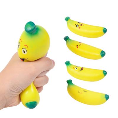 China Entertainment Toys Best Seller 2021 TPR Filled with Powder Banana Toy Simulation Fruit Stress Toy Squishy Stress Reliever for sale