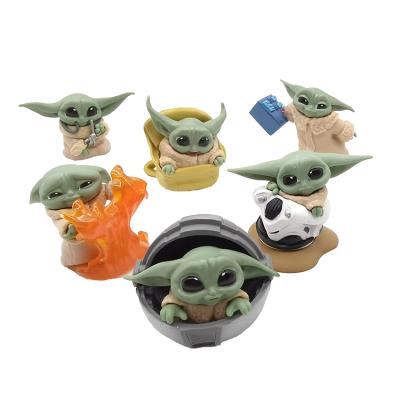 China Cartoon Toy 6 Pcs Jump Baby Yoda Child Action Number Toys Baby Yoda Toy Baby Yoda Kid Doll Gift Figure for sale