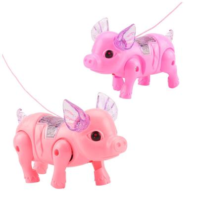 China Liberation Effort Toys Toy Electric Piglet Lighting Concert Cute Pig Lantern 2021 New Electric Leash Music Piggy Glowing Walking Children for sale