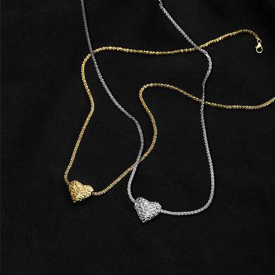 China FASHIONABLE Tasty 18k Gold Plated Love Heart Necklace 925 Sterling Silver Box Chain for sale