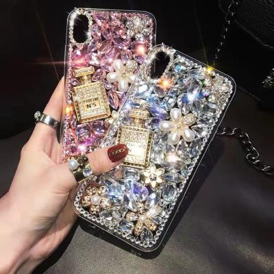 China Luxury Diamond Butterfly Perfume Bottle Shockproof Design TPU Phone Case For Apple With iphoners 12 11 pro xs max 8 plus phone cover case for sale