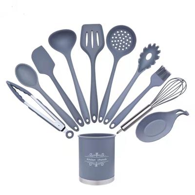 China 9 Pieces Durable Silicone Spatula Kitchen Utensil Set Heat Resistant for sale