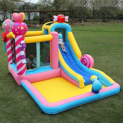 China Indoor and outdoor naughty bed children's bed nylon kindergarten trampoline house inflatable jumping castle small castle slide for sale