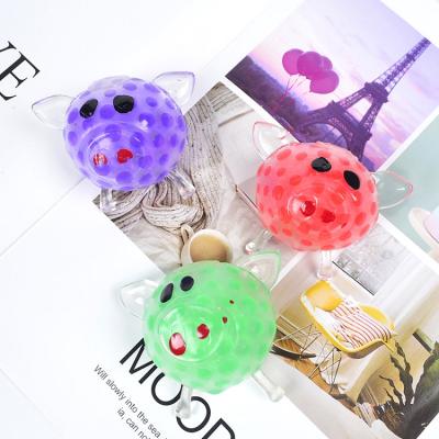 China Children's toys factory outlet pinochle decompression bead animal colorful pig head do mischievous decompression squeezing toys toys for for sale