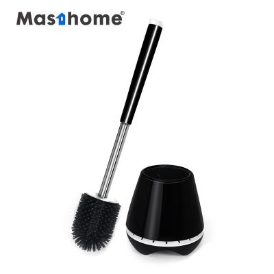 China Masthome Sliding Flat Wall Mount Stainless Steel Set Modern Silicone Toilet Brush With Holder Set for sale