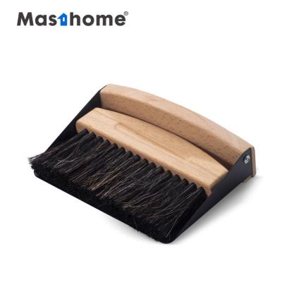 China Hot Selling Wooden Cleaning Dustpan Stocked in Masthome Amazone Sweep Small and Exquisite Table Brush with Dustpan for sale