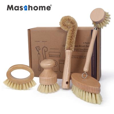 China Gorgeous viable 2020's September kitchen brush all natural fiber wooden floor dish bottle pot brush sisal vegetable cleaning brush for sale