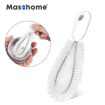 China Masthome Stocked Handle TPR Annular Short Stainless Bottle Brush for sale