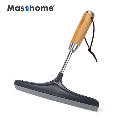 China Bamboo Masthome Handle Window Squeegee Stainless Steel Glass Window Wiper Eco-friendly Sustainable Cleaning for sale