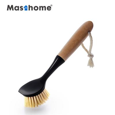 China Nature Bamboo Fiber Universal Handle Kitchen Plastic Masthome Dish Cleaning Brush for sale