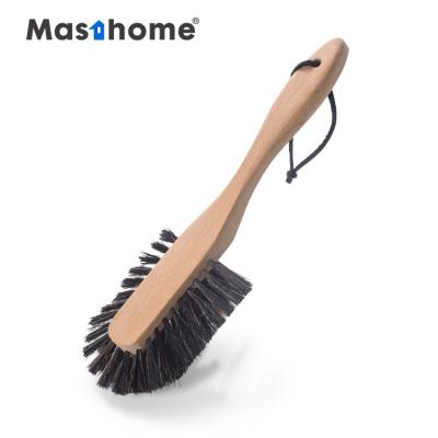 China Masthome Eco-friendly Nature Handle Horse Fiber Dish Kitchen Cleaning Wash Pot Brush Stocked Wood for sale