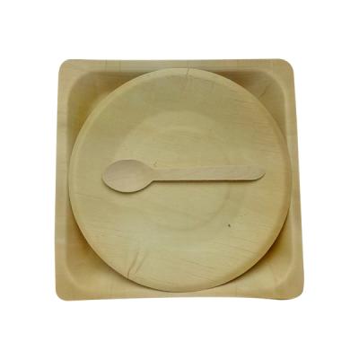 China Disposable Chinese factory direct wooden dishes cutlery&tableware set for sale