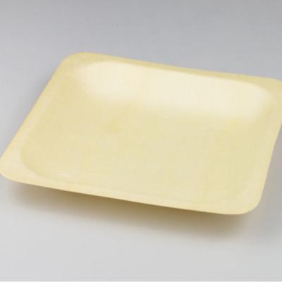 China Wholesale Disposable Disposable Wooden Square Dish Wooden Tray For Food Serving for sale