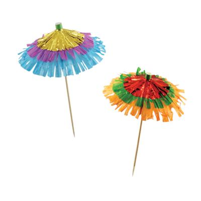 China Disposable Customized Party Use Picks Barware Cocktail Picks Disposable Safe Paper Umbrella Picks for sale