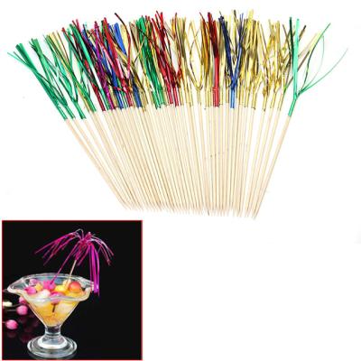 China Cocktail Decoration 100pcs Box Firework Cocktail Sticks Art Toothpick Cupcake Toppers Party Decoration for sale