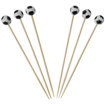 China Easily Cleaned Disposable Decorative Bamboo Football Appetizer Picks for sale