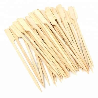 China Thermal Resistance Teppo Bamboo Skewer Flat Wooden Bamboo Skewer With Custom Logo for sale