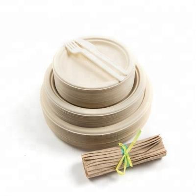 China Latest Disposable Biodegradable Disposable Squares Bamboo Log Dishes for sale