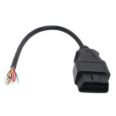 China Universal Wire Harness OBD2 16 Pin J1962 Cable Open End Pigtail Male OBD Diagnostic Extension Cable for sale