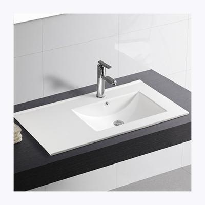 China Best Selling Modern Bathroom Vanitys Ceramic Above Mount Sink Lavatory Thin Edge Cabinet Luxury Basin for sale