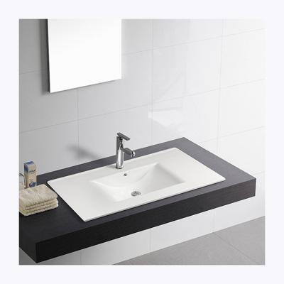 China Factory Direct Selling Edges Modern Slim Cabinet Bathroom Ceramic Basin Counter Basin for sale