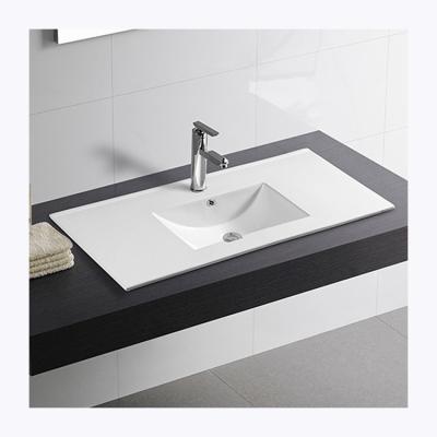 China New Design Bathroom Sinks Cabinet Vanitys Modern Simple Ceramic Hole Bathroom Slim Edges Cabinet Basin for sale