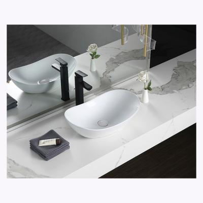 China 2022 Modern Style Best Seller Modern Oval Shapes Ceramic Above Counter Wash Basin Sink for sale