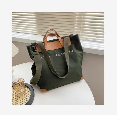 China New fashion style ladies canvas shoulder bag work handbag Korean casual fashion tote bag for sale