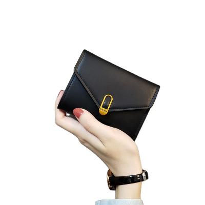 China New waterproof simple ladies wallet short triple central institute coin purse ladies wallet for sale