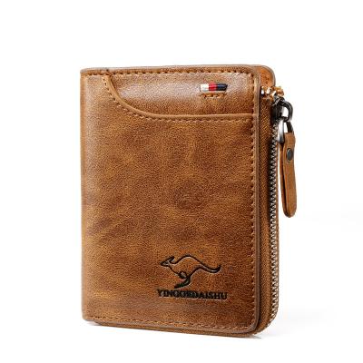 China 2021 New Kangaroo Short Soft Leather Large Capacity Men's Multi-Card Wallet Card Holder Waterproof Men's Wallet Pocket for sale