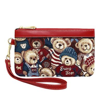 China New Style Bear Wallet Ladies Clutch Bag Change Cell Phone Bag Fashion Factory Wholesale Waterproof for sale