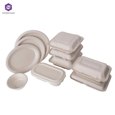 China Factory Direct Sales Disposable Party Pulp Tableware Disposable Paper Set Disposable Lunch Box Paper for sale