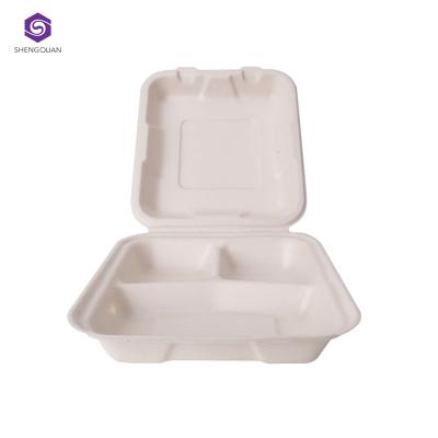 China Factory Direct Sales Disposable Grade Environmentally Friendly Disposable Tableware 3 Compartment Paper Lunch Box for sale