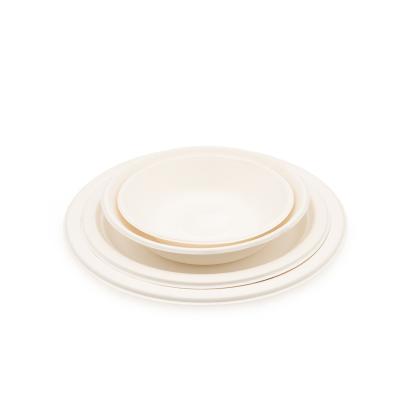 China Disposable Dinner Bulk Oval Plates Sugarcange Disposable Tableware Set Paper Plate Bagasse Dish for sale