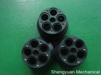 China Customized Precision Turned Part , Black ABS Electric Eire Connecting Junction Base for sale