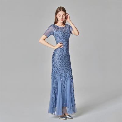 China Breathable 2021 Banquet Host Prom Dresses Party Sequin Evening Dress Fishtail Maxi Dress for sale