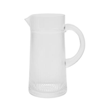 China Sale Viable Colored Hot Water Jug 500ml Transparent Glass Water Kettle Jug With Handle for sale