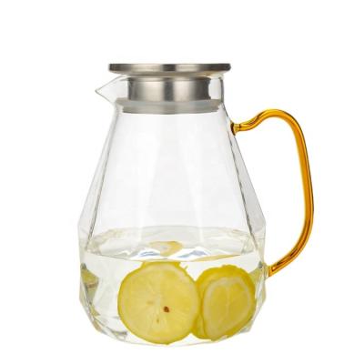 China Hot Selling Viable Free Transparent Water Pitcher Glass Water Kettle Kitchenware Kitchenware With Handle Glass Water Jug for sale