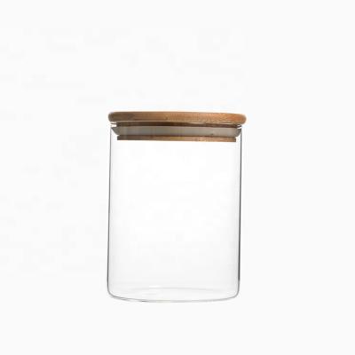 China Sustainable Kitchen 700ml Glass Jar Food Storage Container Candy Glass Jar Storage for sale