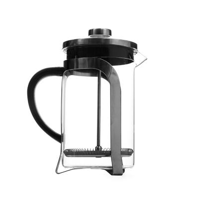 China Hot Selling Portable Silver Stainless Steel 850ml Coffee Plunger Borosilicate Glass Coffee Maker French Press Viable for sale