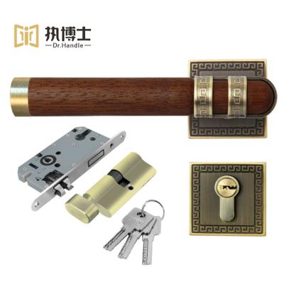 China Factory Supply Easy Installation Soild Lever Handle Wooden Interior Door Lock Sets Handle For Wooden Door And Wooden Doorknob Lock for sale