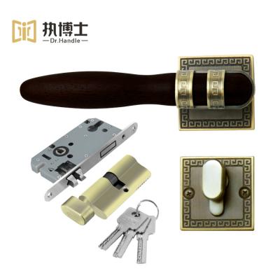 China Easy Installation Most Popular Chinese Style Square Type Door Handle With 55*55 Lock Body Aluminum Mortise Door Lock for sale