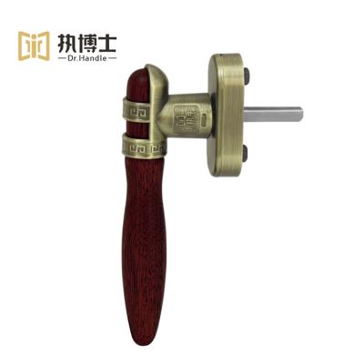 China Modern Accessories Soild Timber Windows Handle Mahogany Wood And Hardware Zinc Alloy Window Handle For Window for sale