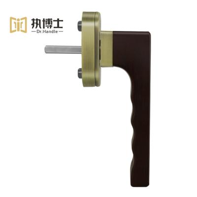 China European Style High Quality Modern Hardware Interior Soild Wood And Interal Brass Window Handle for sale