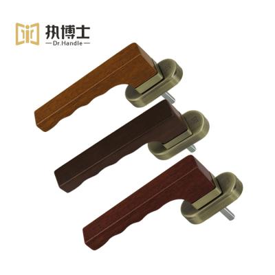 China Dr.Handle high quality wooden window handle for curtains door soild wood and brass for cheap windows and doors wooden window for sale