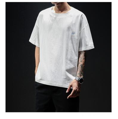 China Anti-pilling 2021 summer wholesale short sleeve fashion streetwear hip hop anti-pilling plus size t-shirt heavy oversized 100% cotton embroidery on t-shirt for sale