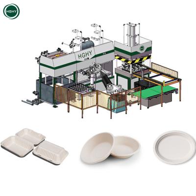 China Hghy Factory Pakistan Factory Automatic Disposable Tray Machines For Biodegradable Lunch Takeout Box Dish Making Machine Price for sale