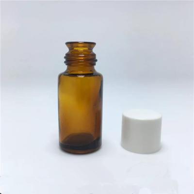 China Personal Care 5ml 10ml 15ml 30ml 60ml 125ml Brown Horn Mouth Glass Bottle For Essential Oil Package for sale