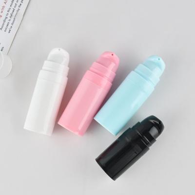 China Mini 5ml 10ml 15ml pp pump bottle empty cosmetic colorful airless plastic cosmetic lotion bottle for sale